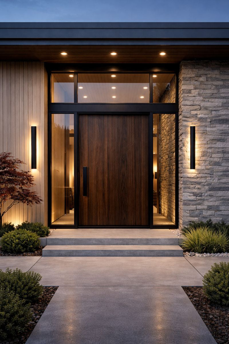 Outdoor Lighting – Black LED Linear Wall Light, Waterproof Modern Exterior Wall Lamp