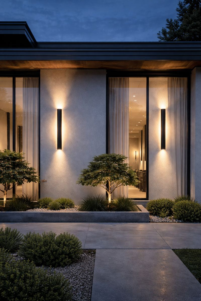 Outdoor Lighting – Black LED Linear Wall Light, Waterproof Modern Exterior Wall Lamp