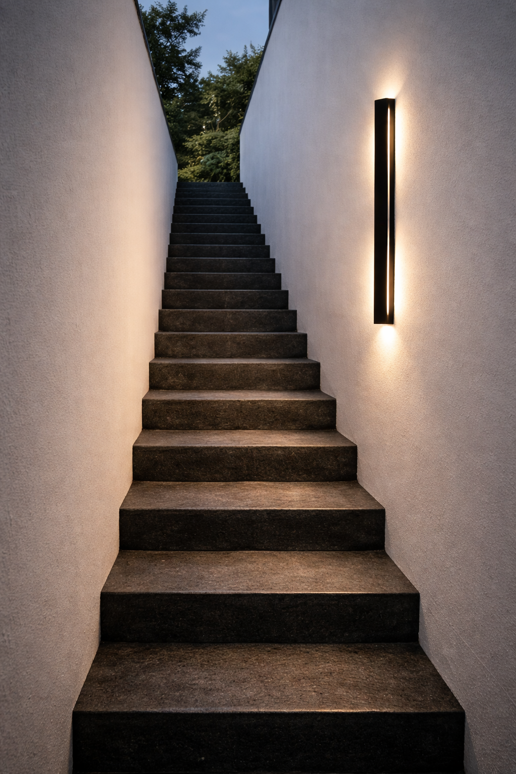 Outdoor Lighting – Black LED Linear Wall Light, Waterproof Modern Exterior Wall Lamp